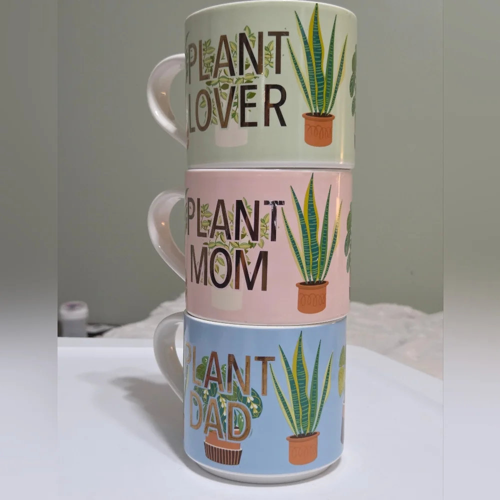 🌿 Coco+Lola Plant Lover+ Mom+ Dads Pastel Lover Mugs Set of 3 🌸 Spring Garden - Picture 3 of 10